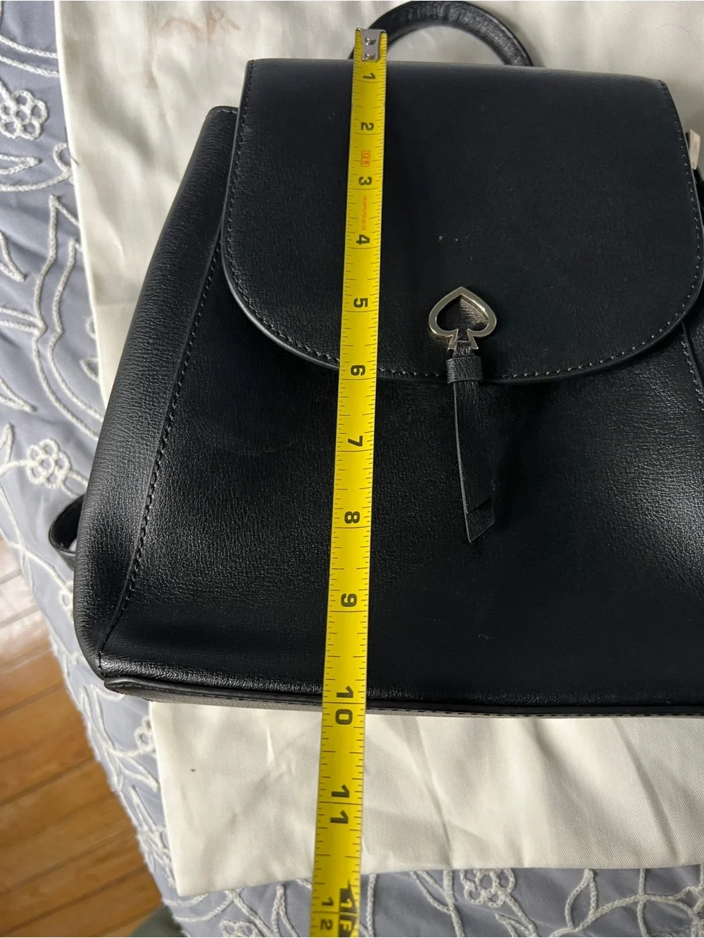 kate spade Black Leather Mini Backpack with Spade Lock